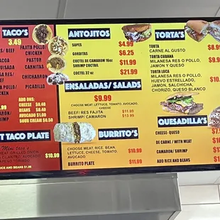 Updated menu