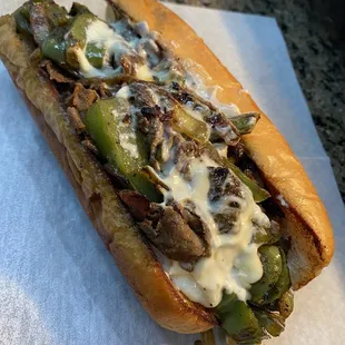 Philly cheese steak sandwich