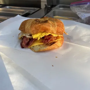 Bacon egg and cheese croissant