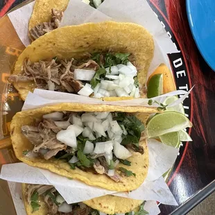 4 Carnitas tacos plate