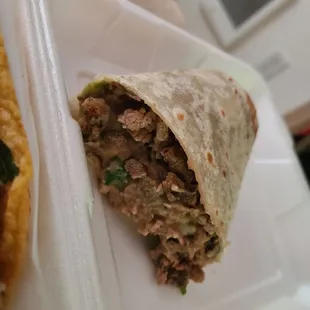 Carne asada burrito.  No rice no cheese
