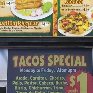 Buck tacos M-F after 3pm