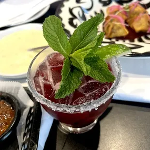 Blueberry mint margarita