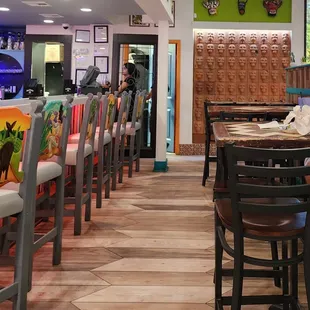 I loved the backs of the chairs. Fun decor makes for a positive response