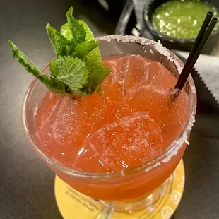 Strawberry mint margarita