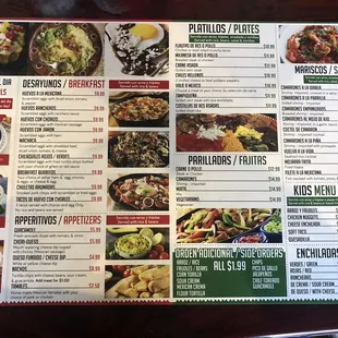the menu