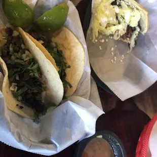 Steak taco and gordita