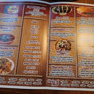 the menu