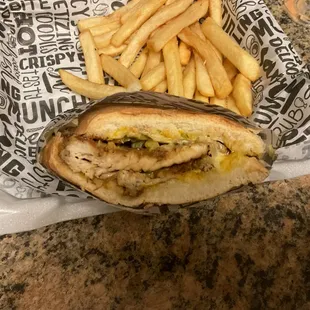 A less than ideal chicken sandwich.