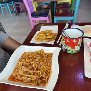 Dominican spaghetti really really good and flavorful