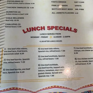 Lunch specials