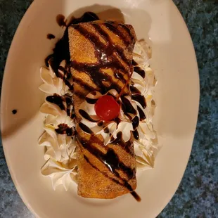 The Xango-banana cheescake in a fried tortilla shell, so yummy!