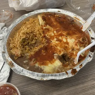 1. Bean Burrito, Cheese Enchilada