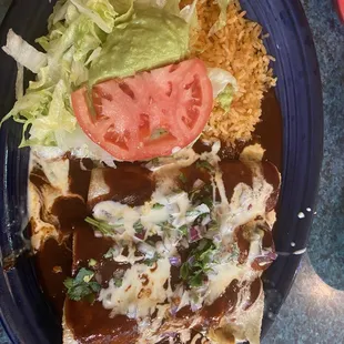 Enchiladas with mole sauce