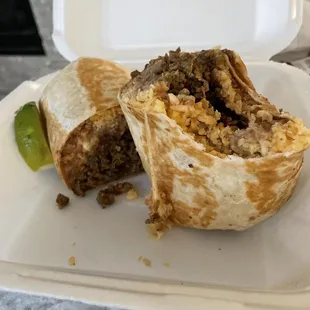 Carne asada burrito w cheese