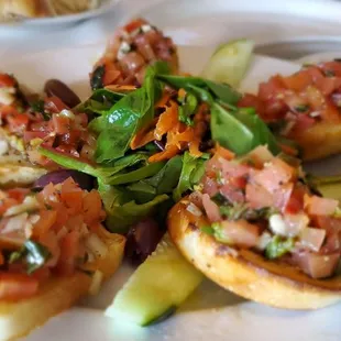 Yummy bruschetta and pretty plate