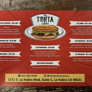 Torta Menu