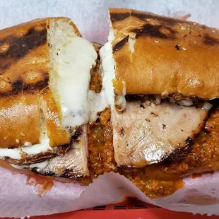 Torta Toluquena: Pierna y Chorizo Pork leg and Mexican sausage Huge and delicious!