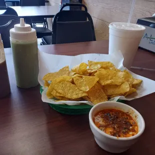 Chorizo dip with  chips