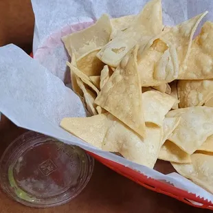 Chips and salsa for eating in