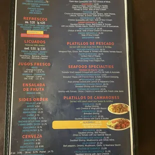Updated Menu