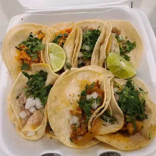 $1 tacos! El pastor, barbacoa, carnitas, and chicken.