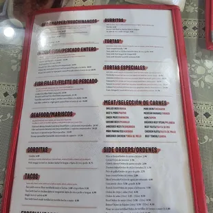 menu