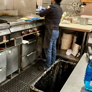 Whipping up, beautiful breakfast burrito!