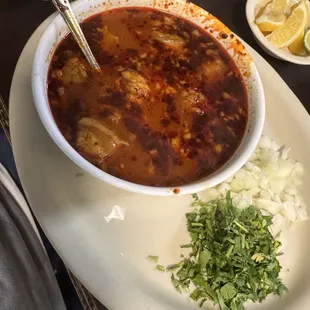 The Menudo after they brought out more meat