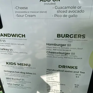 the menu