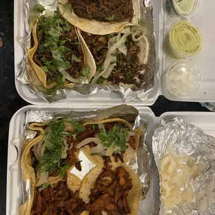 two trays of tacos