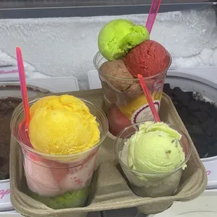 Two 16oz cups and one 9 oz