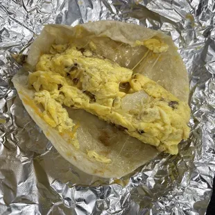 Bacon egg and cheese taco