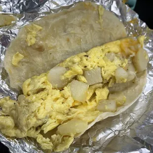 Potatoes egg and cheese