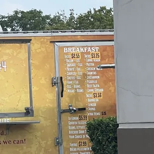 Updated menu pricing - late August 2023