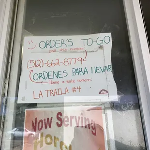 Call in your orders