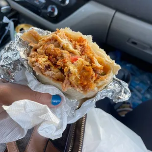 chorizo and egg breakfast burrito