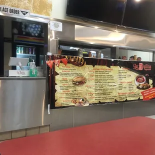 Counter and menu