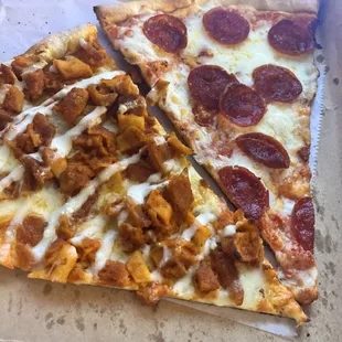 Chicken Bacon Ranch (left) and Pepperoni (right)