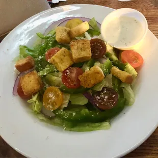 The house salad with ranch substitute