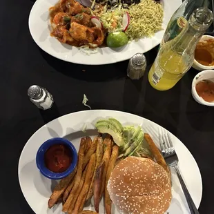 I had the burger and wifey had the devil shrimp. Meal was fire