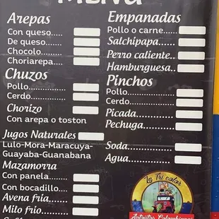 La Tri Color * Food Truck Menu