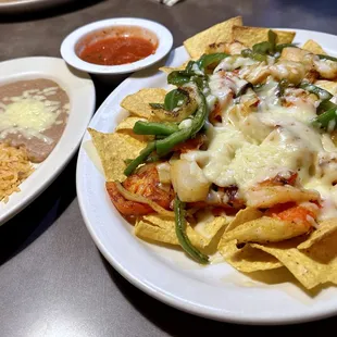 Nachos Seafood with Rice and Beans