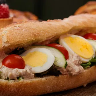 a close up of a sandwich