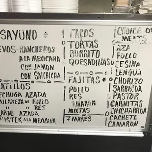 menu