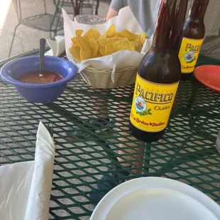 On the patio.