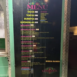 menu
