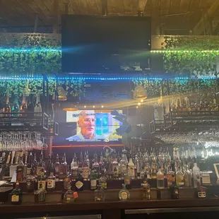 Inside bar facing TV