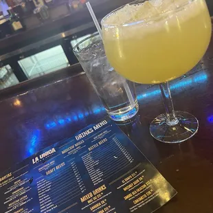 Top Shelf Margarita on the rocks. No rim