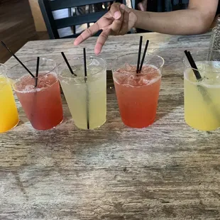 Margarita Flight but can't tell which flavor is which.